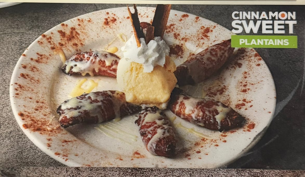 Cinnamon Sweet Plantains with Ice Cream.