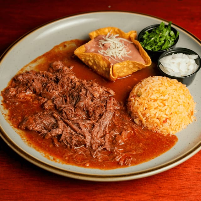 Traditional Birria Plate.